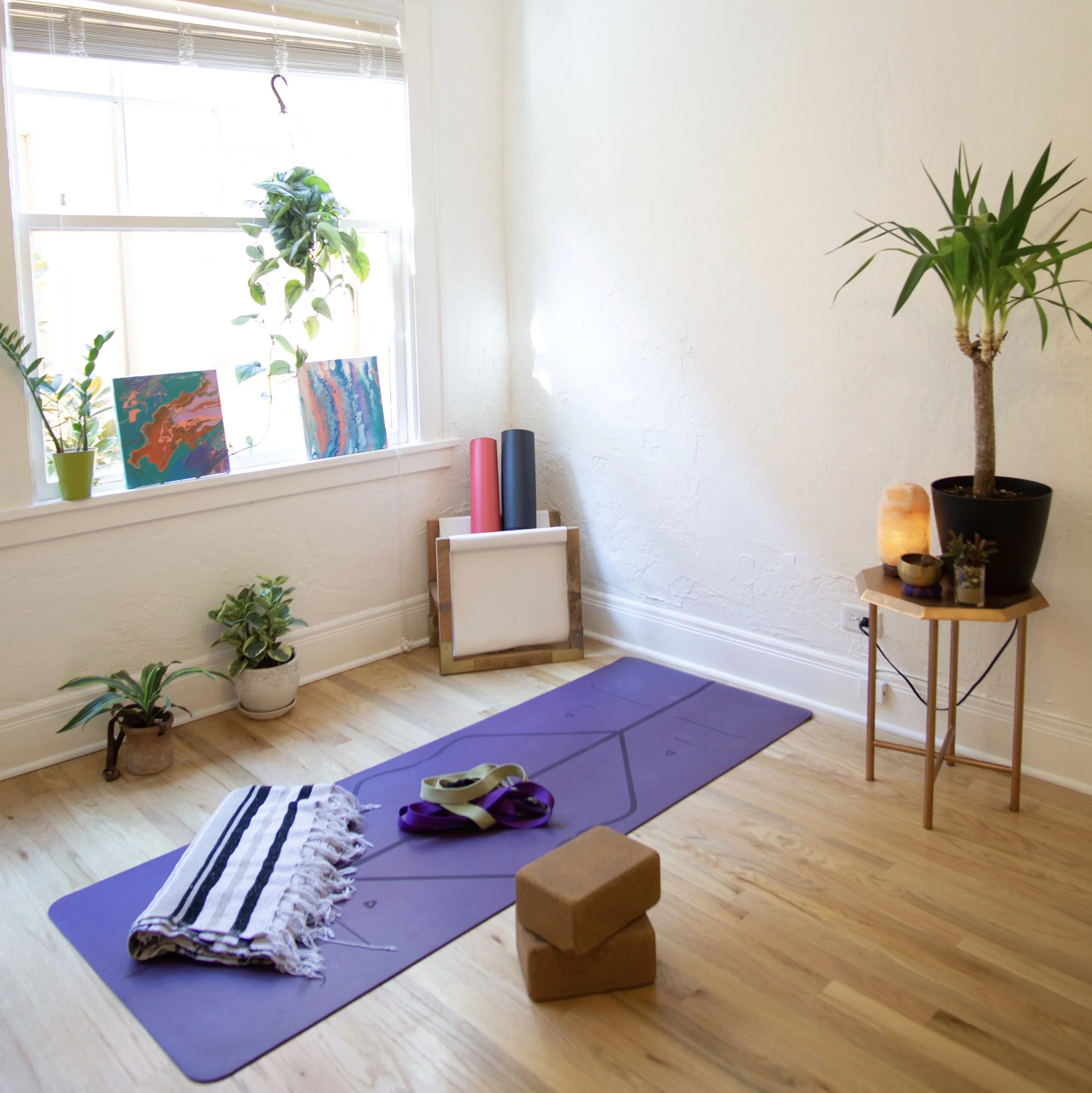 Home practice yoga props