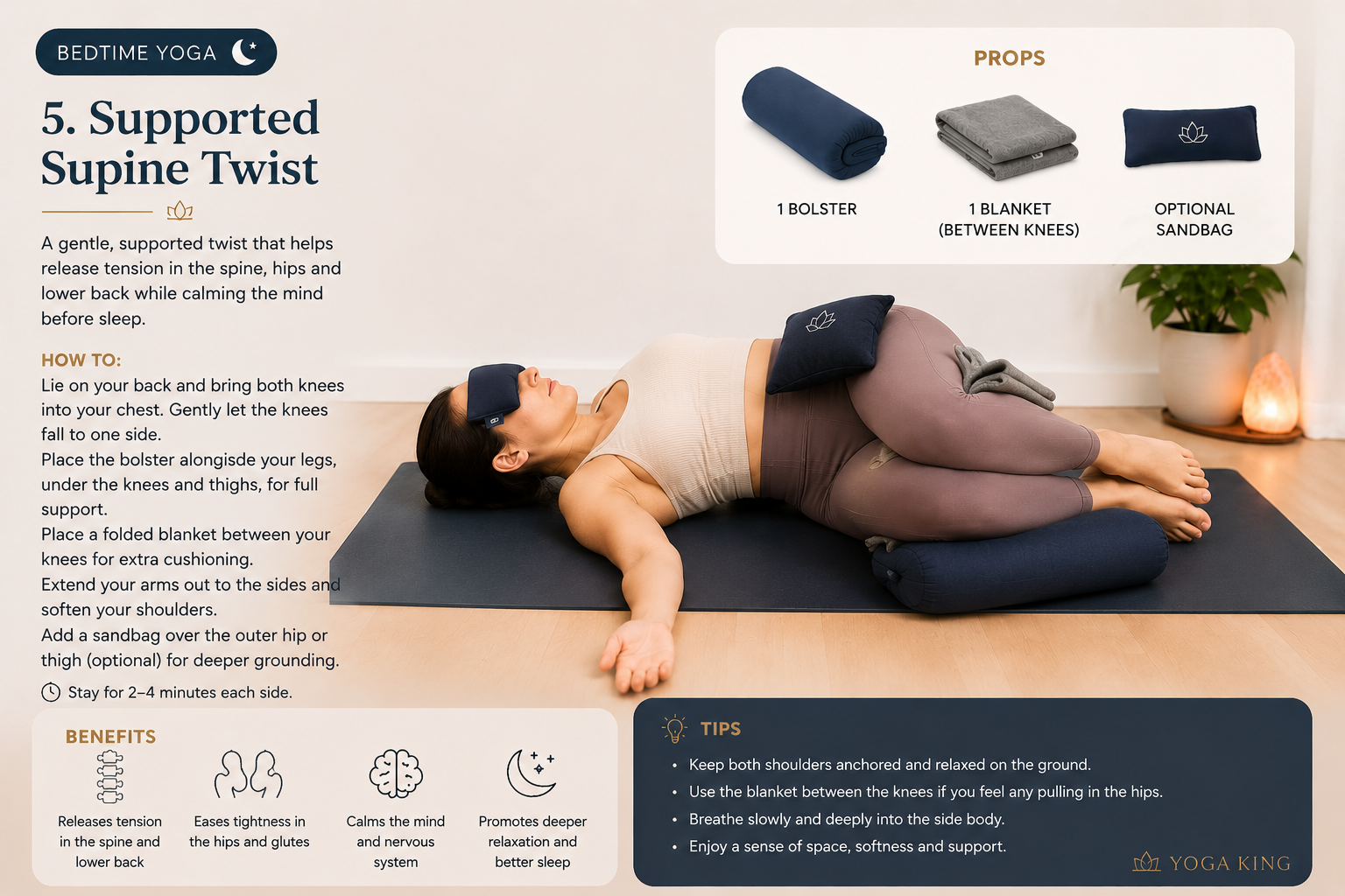 Supported Supine Twist Yoga Props Australia